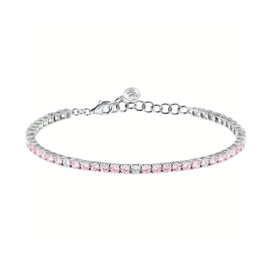 Bracciale tennis donna Morellato Tesori argento zirconi rosa e bianchi SAIW183-1