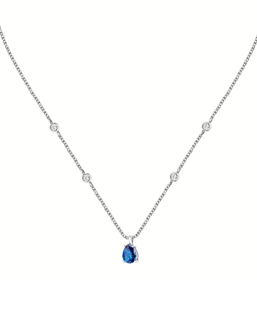 Collana punto luce da donna Morellato Tesori in argento 925 con ciondolo di zirconi blu e bianchi SAIW191