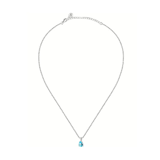 Collana punto luce donna Morellato Tesori argento zirconi bianchi e azzurro SAIW192
