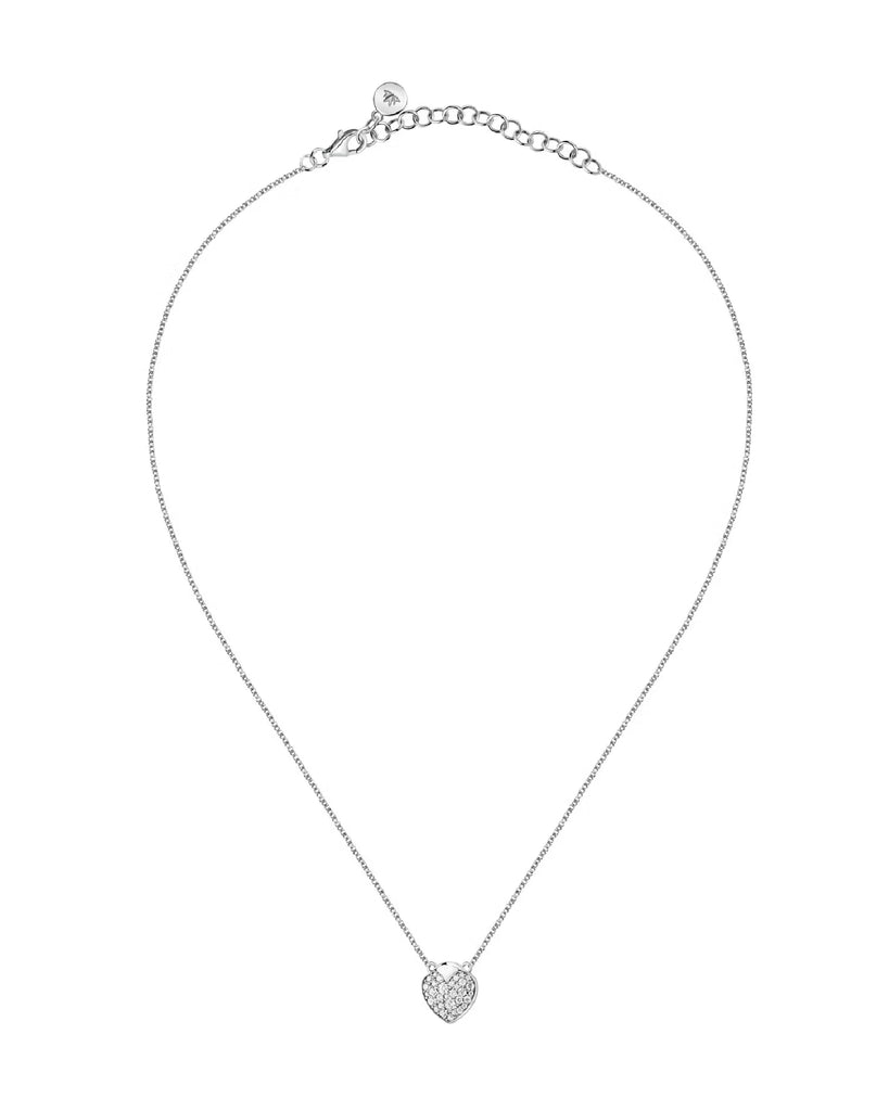 Collana girocollo da donna Morellato Talismani in acciaio inossidabile con cuore e pavé di cristalli SAVZ14