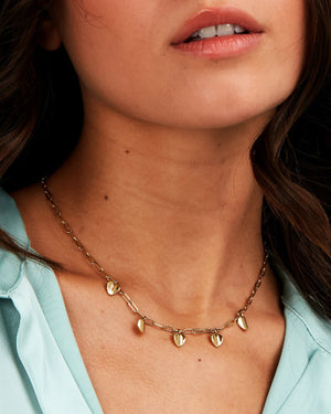 Collana girocollo donna Morellato Pailettes in acciaio con pvd oro e 5 ciondoli a forma di cuore SAWW01