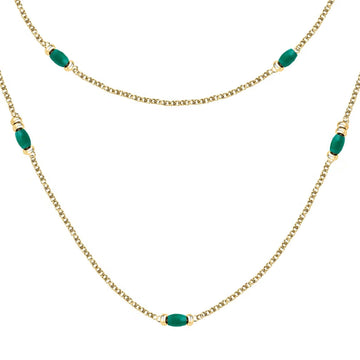 Collana lunga Morellato Colori donna in acciaio dorato con pietre verde SAXQ01-1