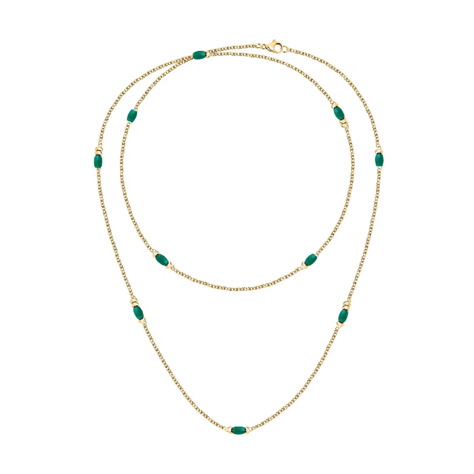 Collana lunga Morellato Colori donna in acciaio dorato con pietre verde SAXQ01
