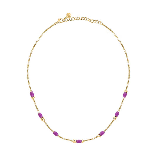 Collana girocollo Morellato Colori donna in acciaio dorato con pietre viola SAXQ03