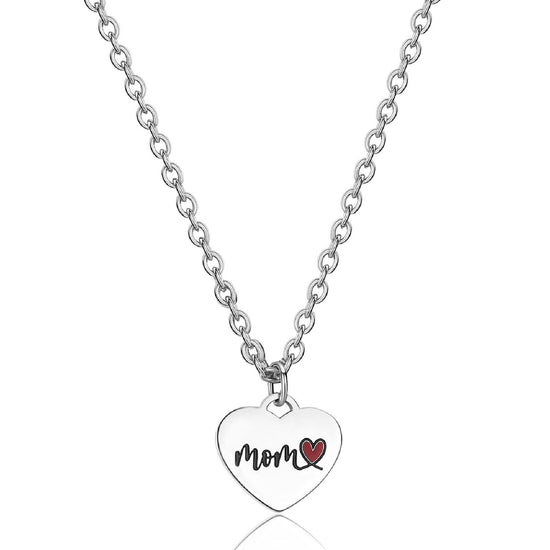 Collana donna S'agapõ Be My Family in acciaio con cuore e frase "Mom" SBY004-1