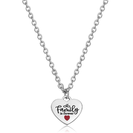 Collana donna S'agapõ Be My Family in acciaio con cuore e frase "Family is forever" SBY006-1