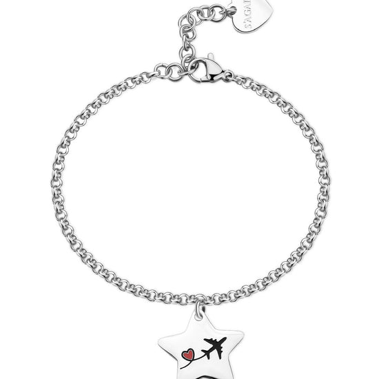 Bracciale donna S'agapõ Be My Family in acciaio con stella e aereoplano SBY044-1