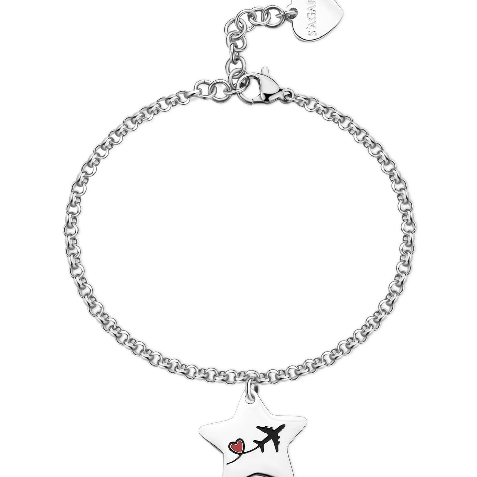 Bracciale donna S'agapõ Be My Family in acciaio con stella e aereoplano SBY044-1