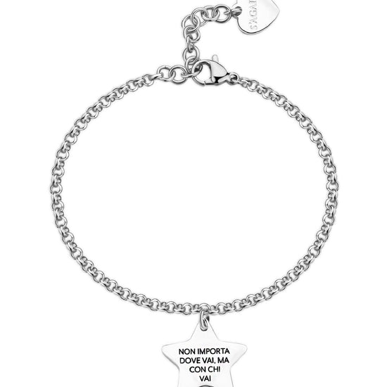 Bracciale donna S'agapõ Be My Family in acciaio con stella e aereoplano SBY044-2