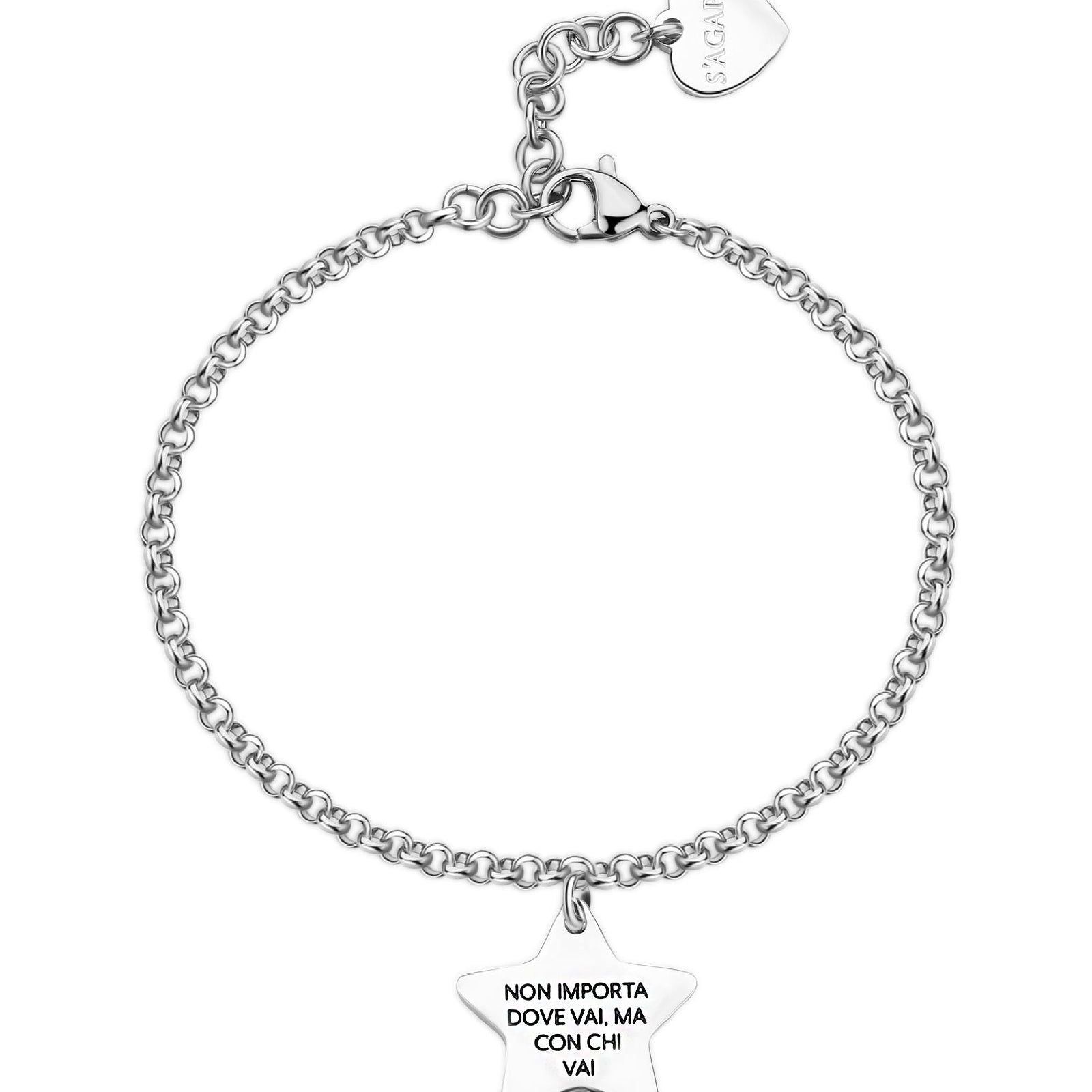 Bracciale donna S'agapõ Be My Family in acciaio con stella e aereoplano SBY044-2