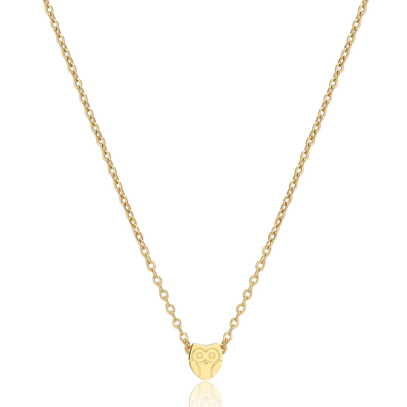 Collana donna S'agapõ Click in acciaio dorato con gufo SCK255-1