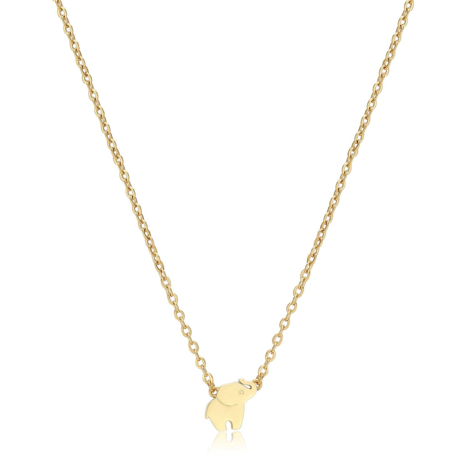 Collana donna S'agapõ Click in acciaio dorato con elefante SCK257-1