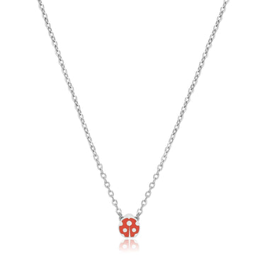 Collana donna S'agapõ Click in acciaio con coccinella rossa SCK258-1