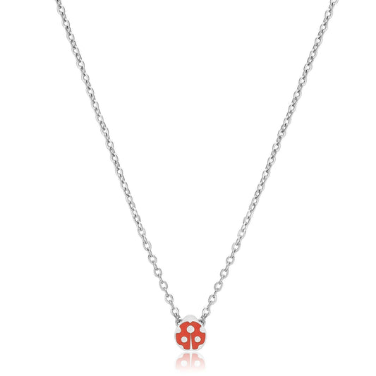 Collana donna S'agapõ Click in acciaio con coccinella rossa SCK258-1