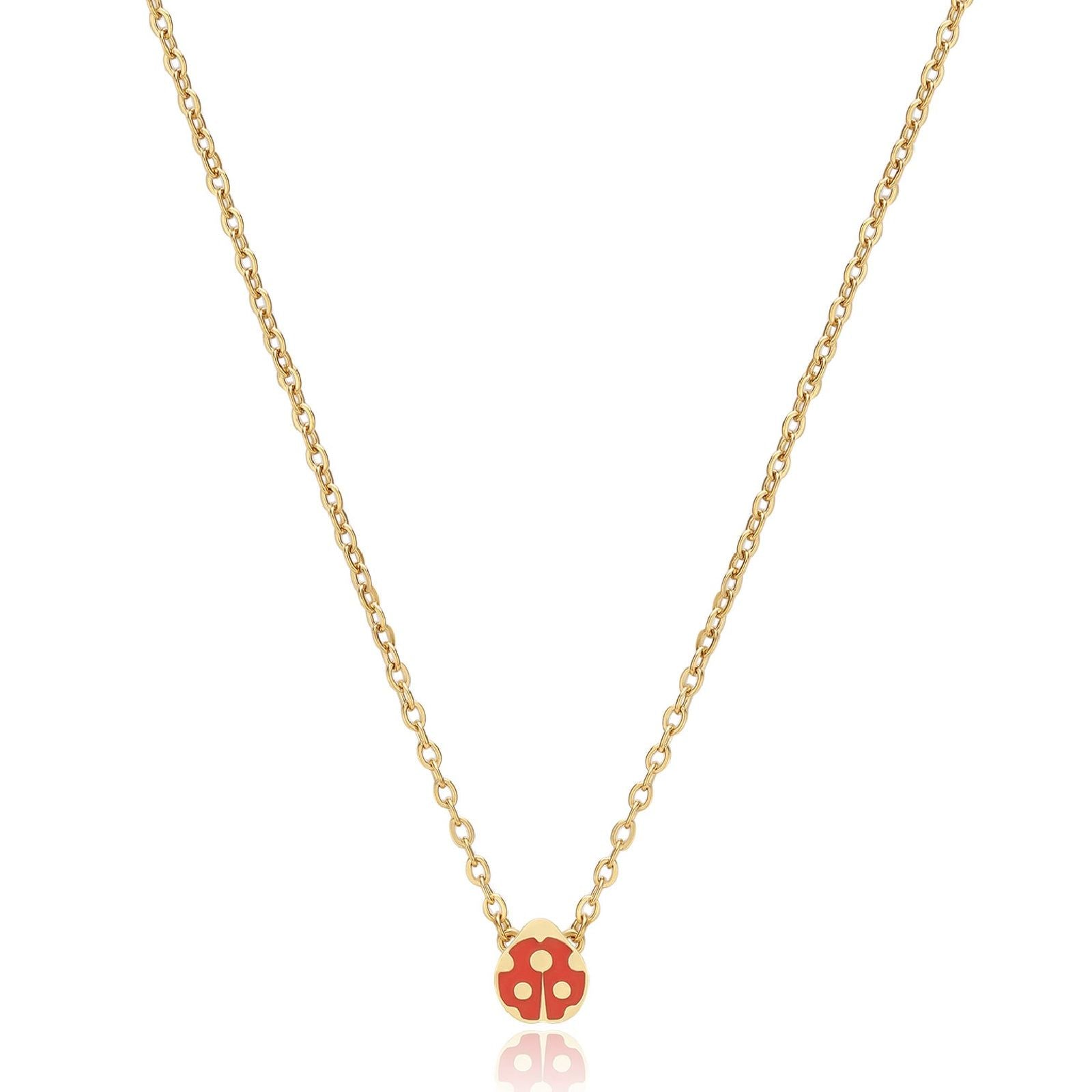 Collana donna S'agapõ Click in acciaio dorato con coccinella rossa SCK259-1