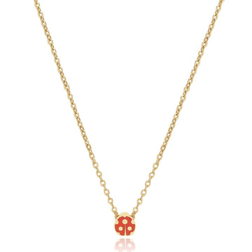 Collana donna S'agapõ Click in acciaio dorato con coccinella rossa SCK259-1