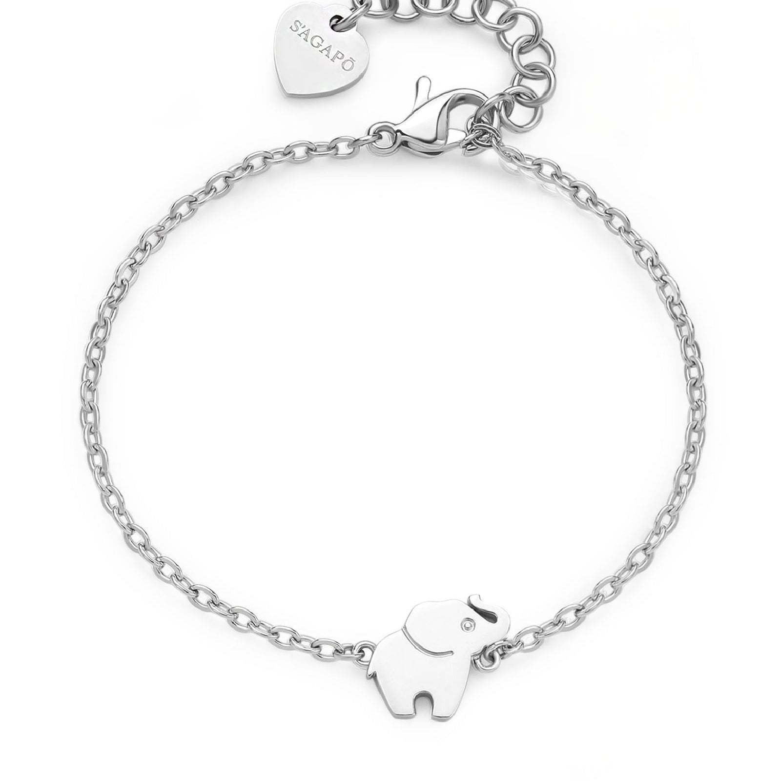 Bracciale donna S'agapõ Click in acciaio con elefante SCK264-1