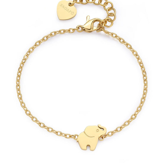 Bracciale donna S'agapõ Click in acciaio dorato con elefante SCK265-1