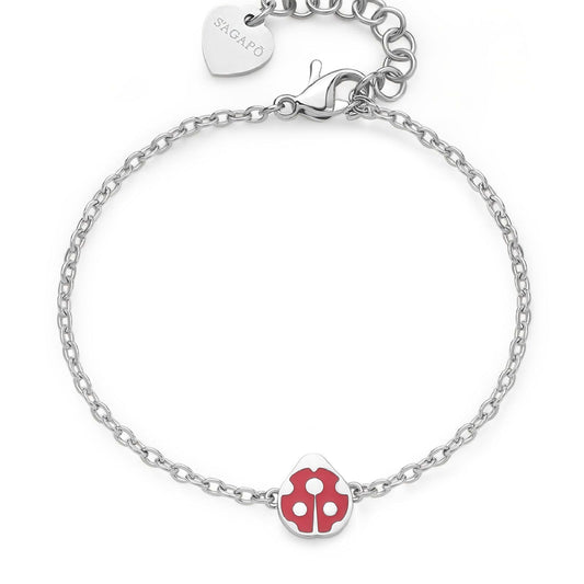 Bracciale donna S'agapõ Click in acciaio con coccinella rossa SCK266-1