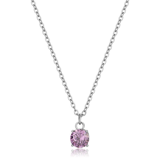 Collana donna S'agapõ Dazzly in acciaio con zircone zirconia violet SDZ01-1