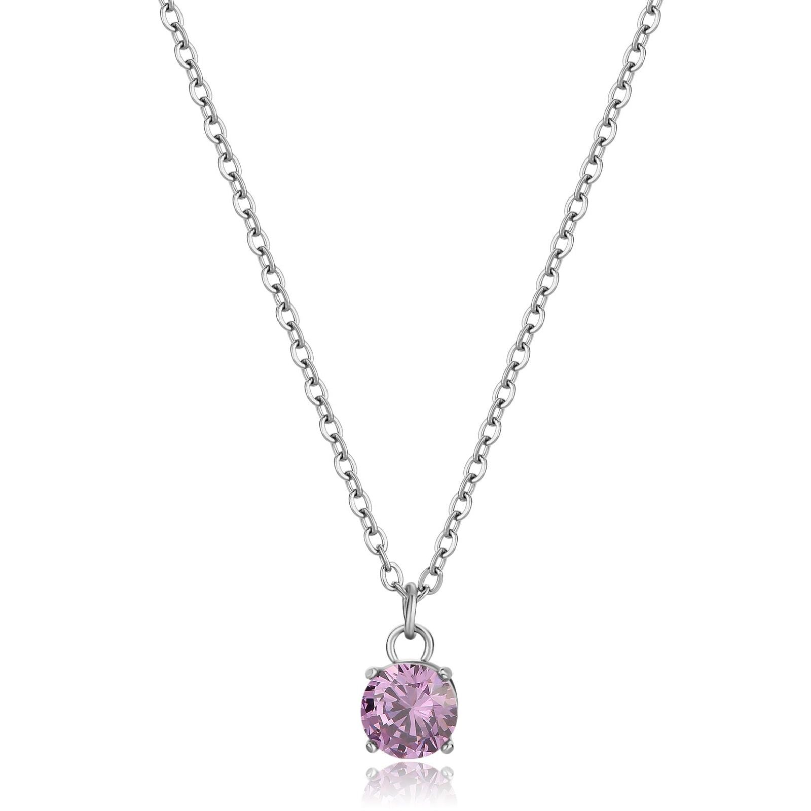 Collana donna S'agapõ Dazzly in acciaio con zircone zirconia violet SDZ01-1