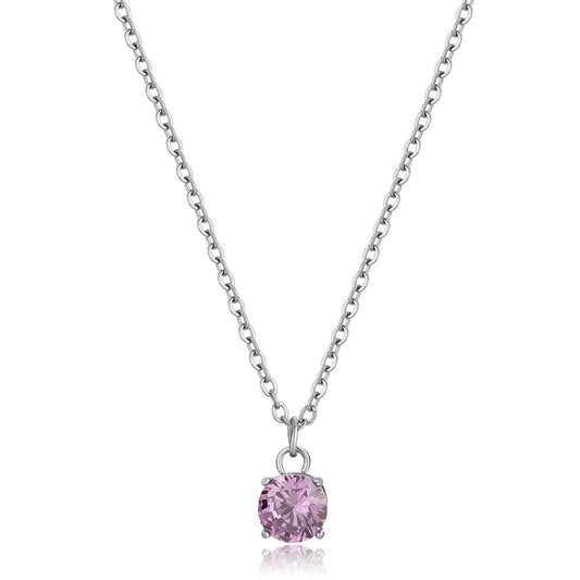 Collana donna S'agapõ Dazzly in acciaio con zircone zirconia violet SDZ01-1