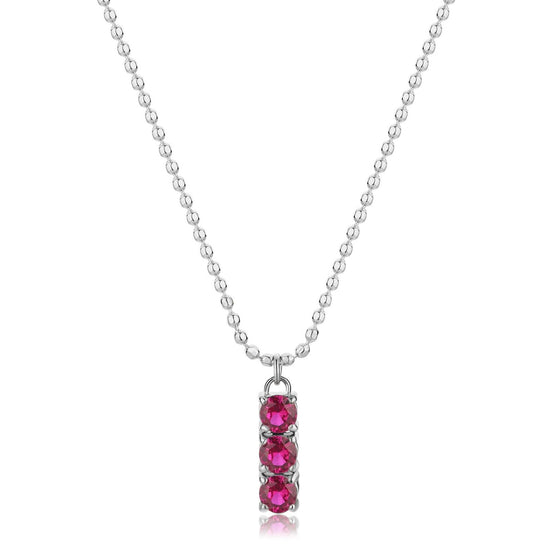 Collana donna S'agapõ Dazzly in acciaio con zircone trilogy rosa SDZ09-1