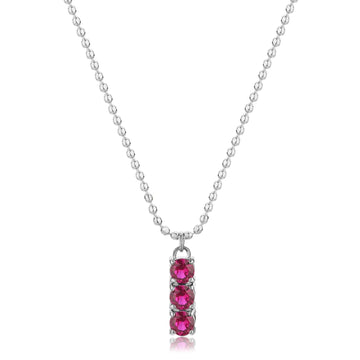 Collana donna S'agapõ Dazzly in acciaio con zircone trilogy rosa SDZ09-1