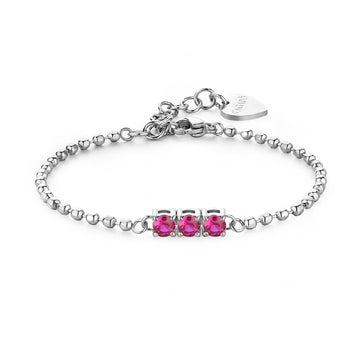 Bracciale donna S'agapõ Dazzly in acciaio con zircone trilogy rosa SDZ22-1