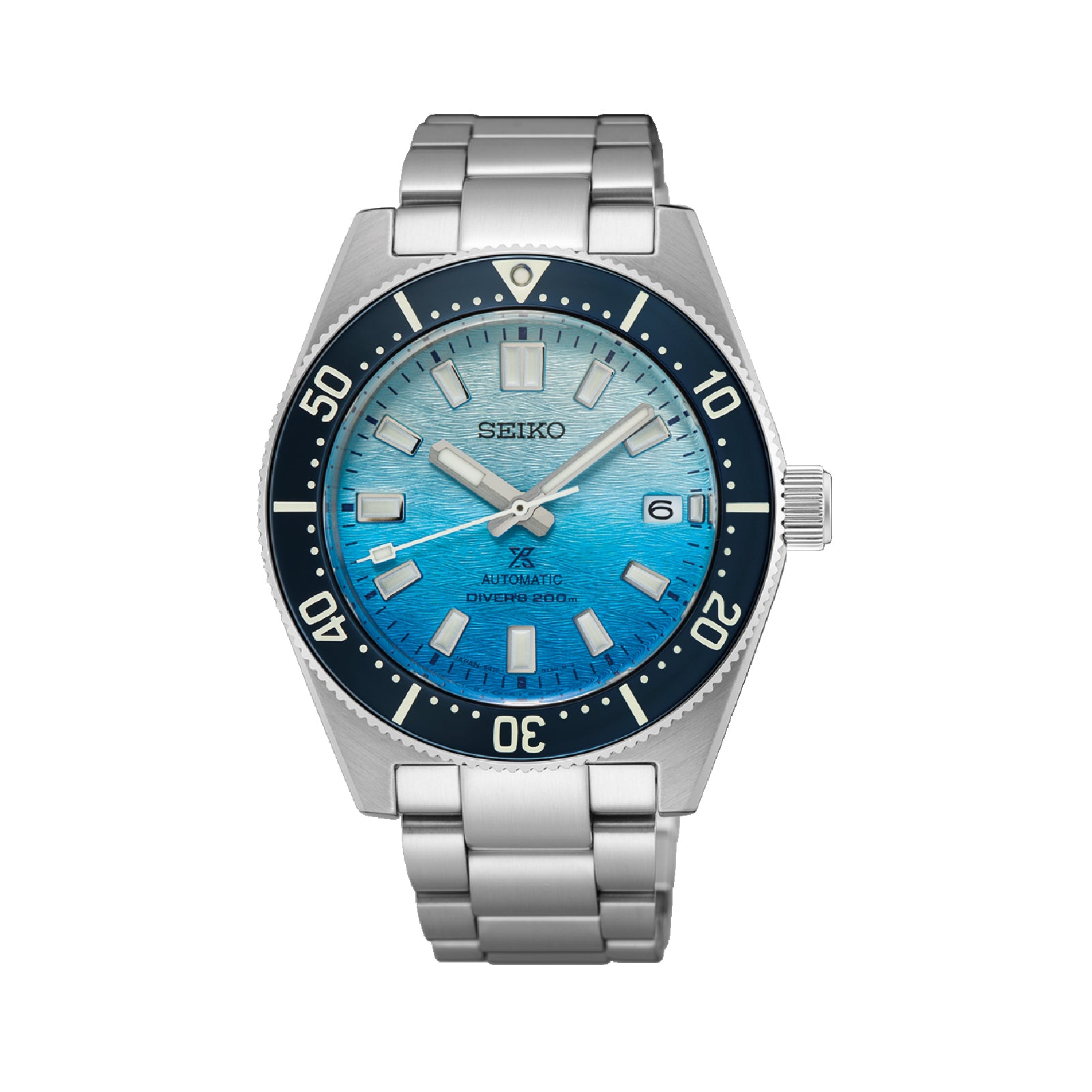 Orologio automatico Seiko in acciaio argento e azzurro da uomo SE.SPB473J1