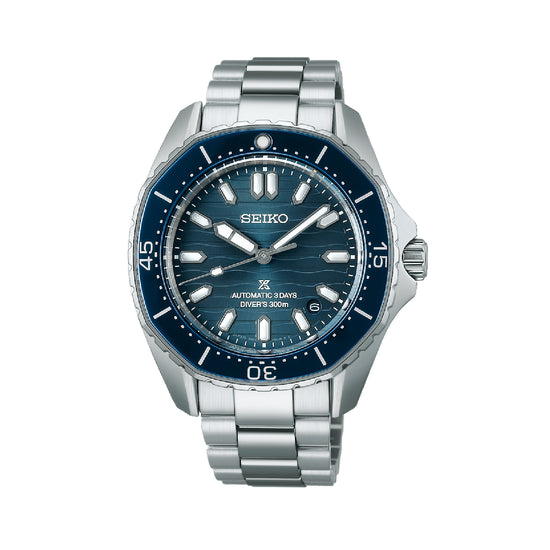 Orologio automatico Seiko in acciaio con quadrante blu MISURA UNICA