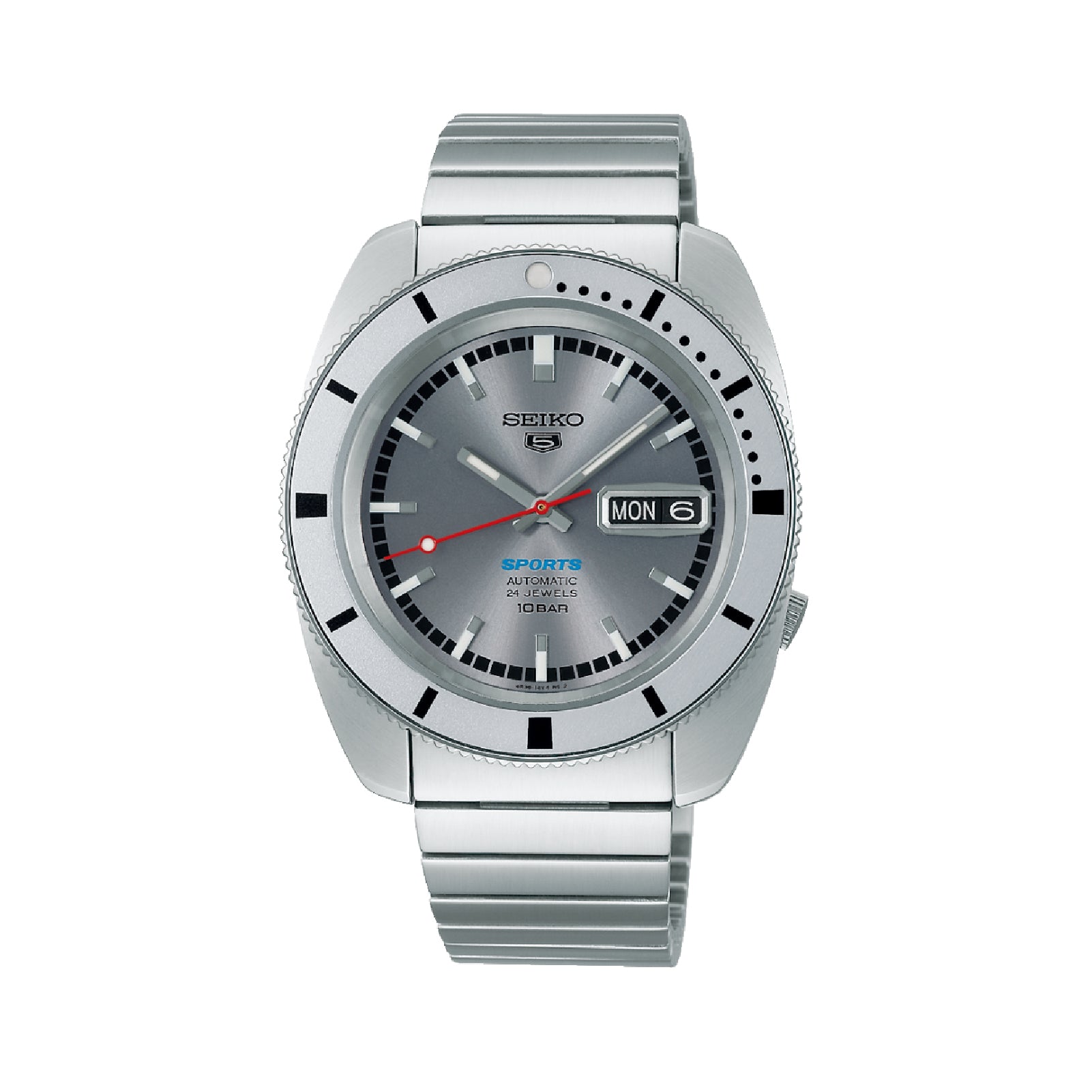 Orologio automatico Seiko in acciaio argento e grigio da uomo SE.SRPL03K1