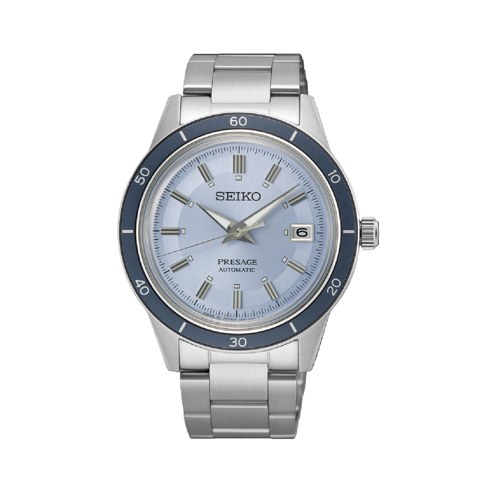 Orologio automatico Seiko in acciaio quadrante azzurro MISURA UNICA