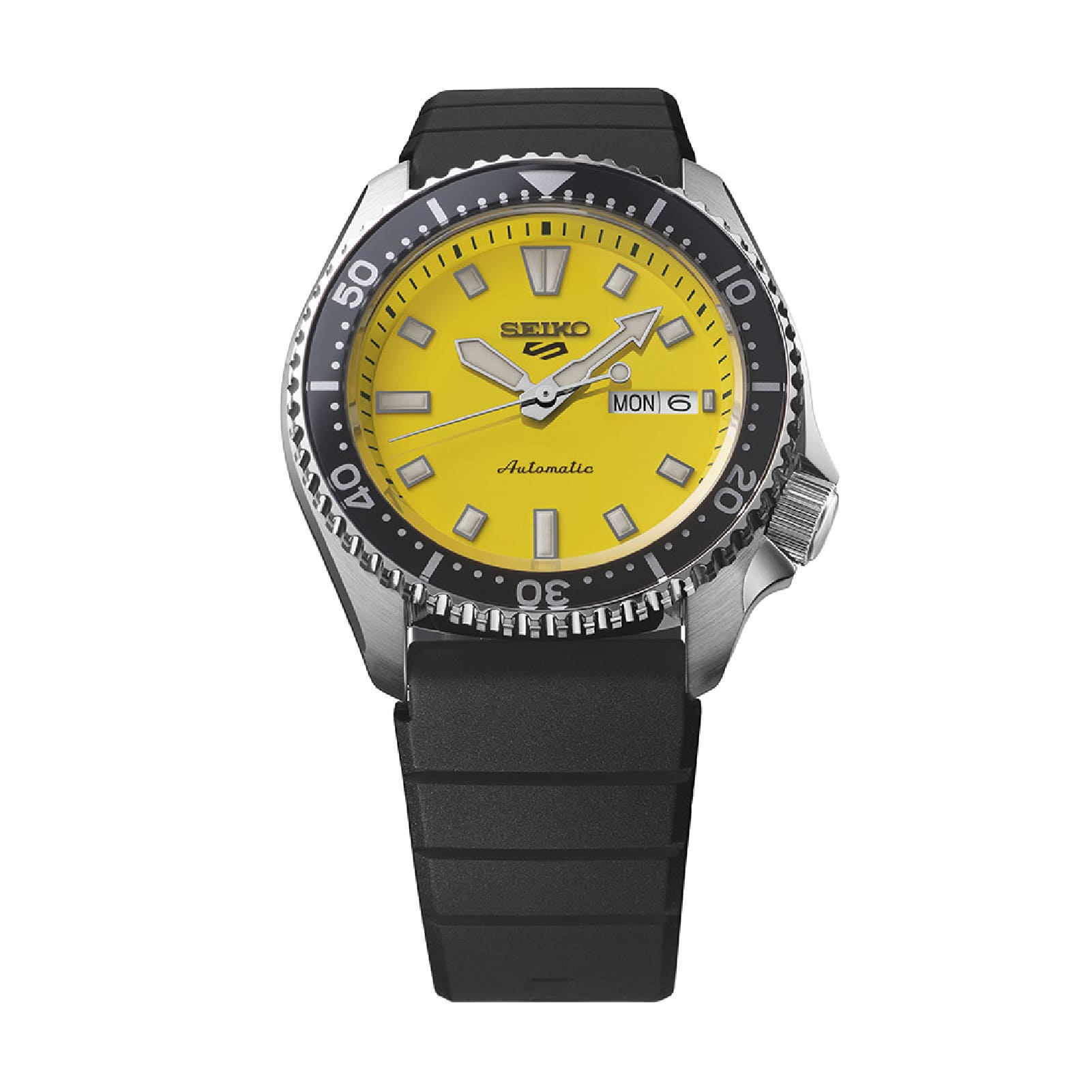 Orologio automatico da uomo Seiko in acciaio con quadrante giallo