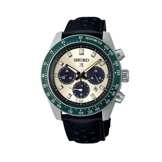 Orologio Quarzo a carica solare Seiko in acciaio e pelle SE.SSC943P1