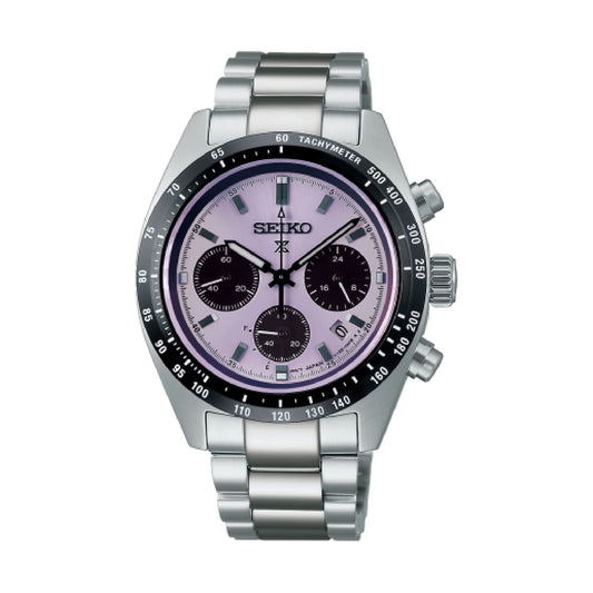 Orologio cronografo Seiko in acciaio con quadrante viola MISURA UNICA