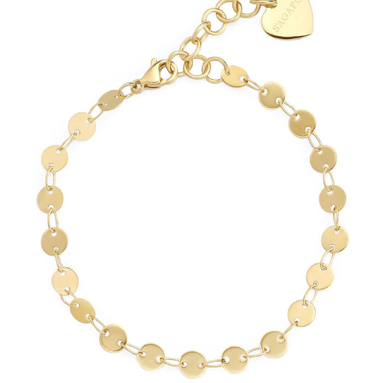Bracciale catena donna S'agapõ Chunky in acciaio dorato con catena a dischetti SHK101-1