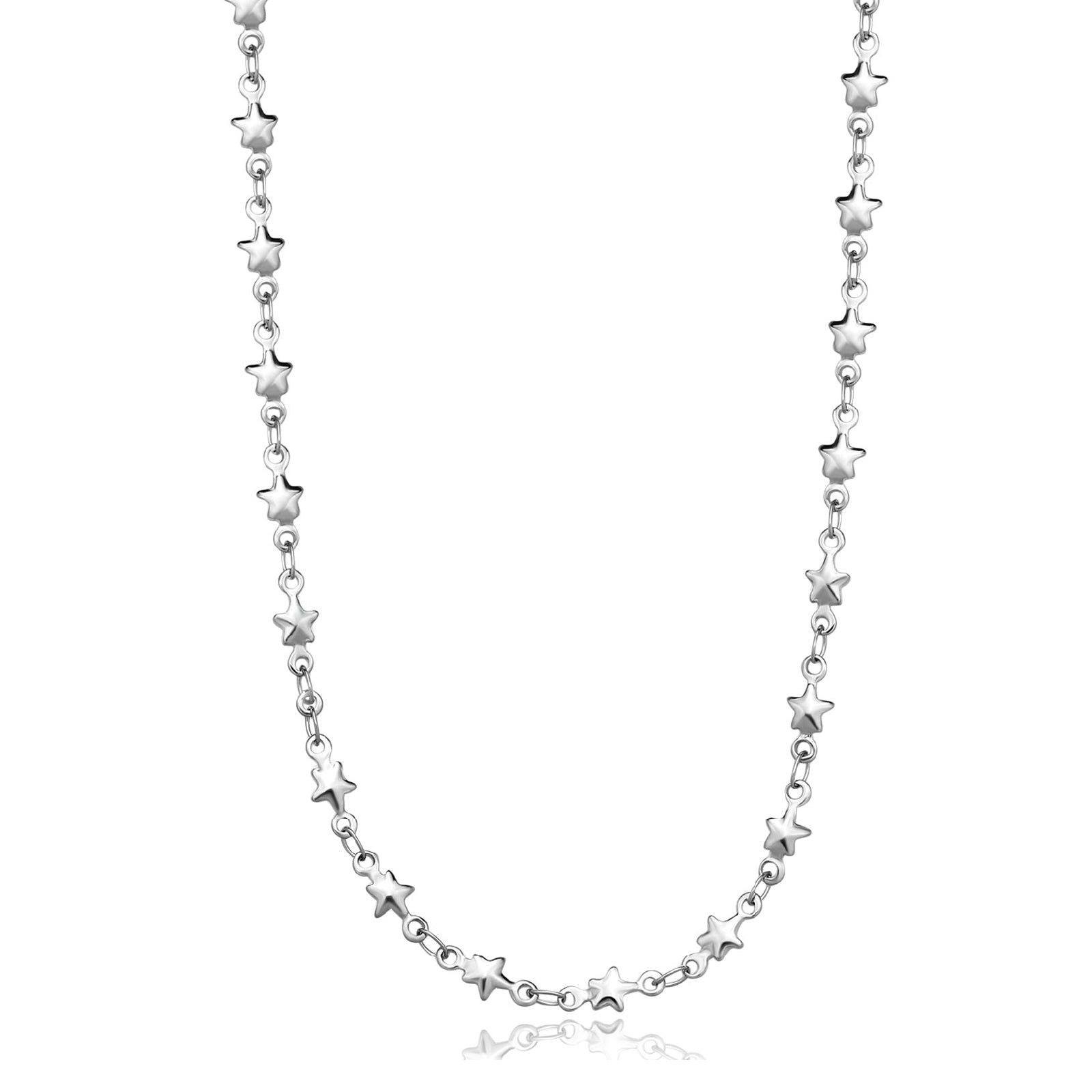 Collana donna S'agapõ Chunky in acciaio con catena a stelle SHK79-1