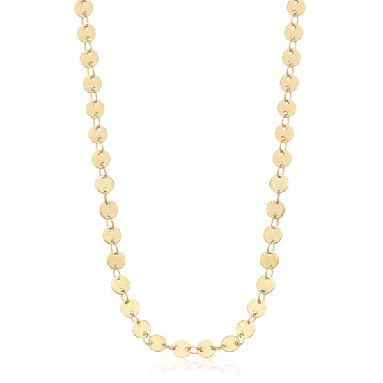 Collana donna S'agapõ Chunky in acciaio dorato con catena a dischetti SHK84-1