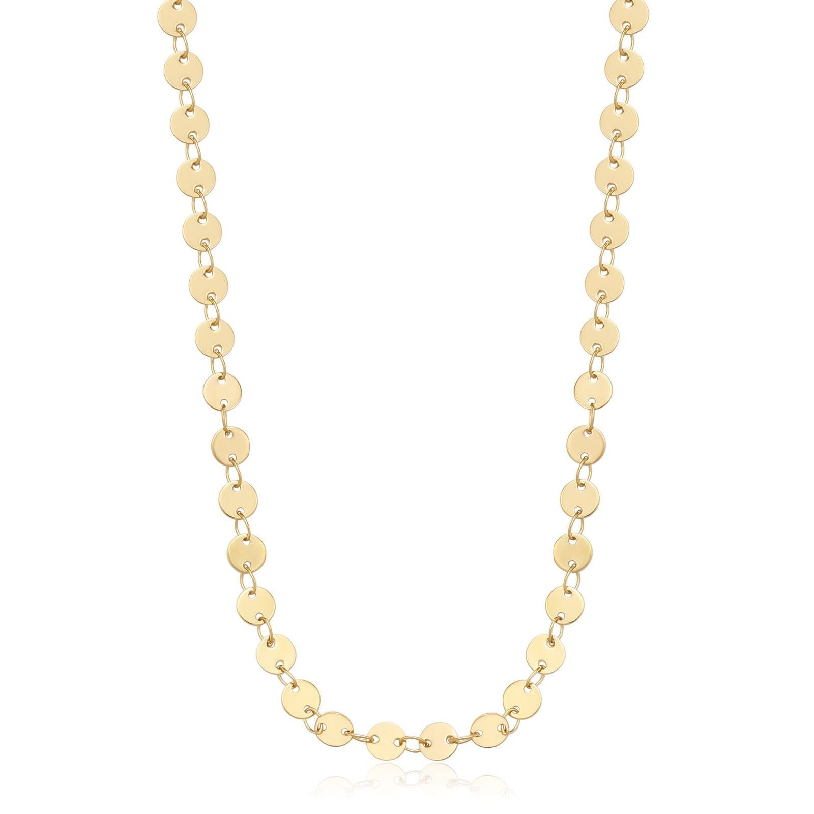 Collana donna S'agapõ Chunky in acciaio dorato con catena a dischetti SHK84-1