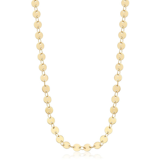 Collana donna S'agapõ Chunky in acciaio dorato con catena a dischetti SHK84-1