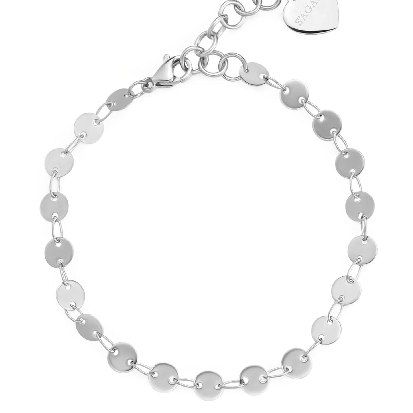 Bracciale donna S'agapõ Chunky in acciaio con catena a dischetti 18,5 cm SHK95-1