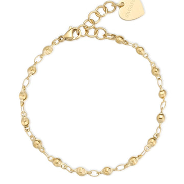 Bracciale donna S'agapõ Chunky in acciaio dorato con catena a pallini 18,5 cm SHK98-1