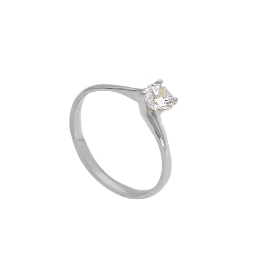 Anello solitario donna della JOY Gioielli in oro 9KT bianco SU MISURA