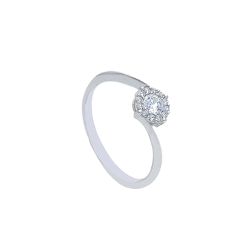 Anello solitario JOY Gioielli Oro in oro 9KT bianco e zirconi SU MISURA