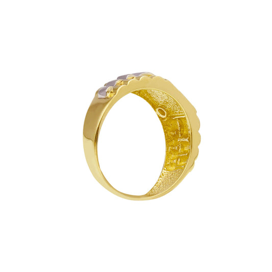 Anello chevalier JOY Gioielli Oro in oro 9KT giallo e bianco SU MISURA