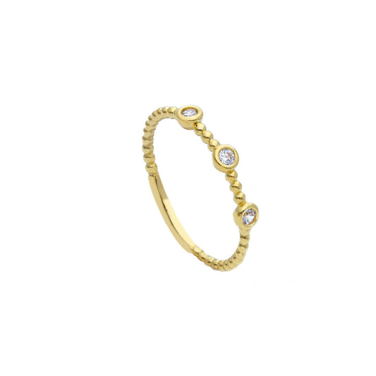 Anello con tre cristalli della JOY Gioielli in oro 9KT giallo SU MISURA