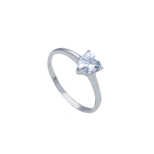 Anello solitario a cuore JOY Gioielli in oro 9KT bianco SU MISURA