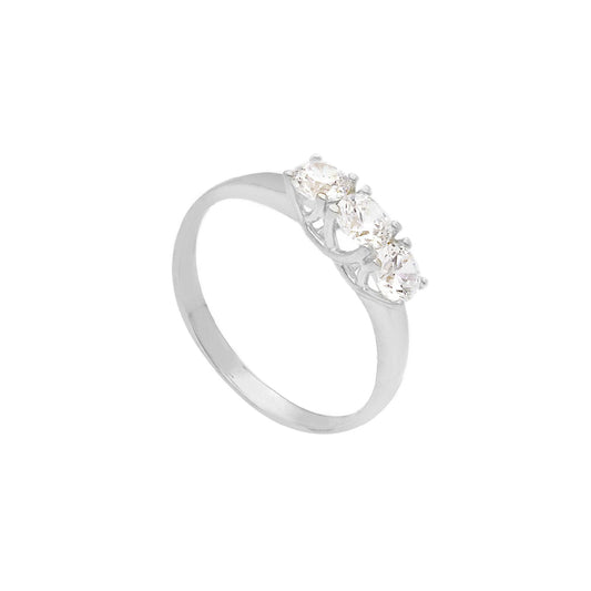 Anello trilogy donna della JOY Gioielli in oro 9KT bianco SU MISURA