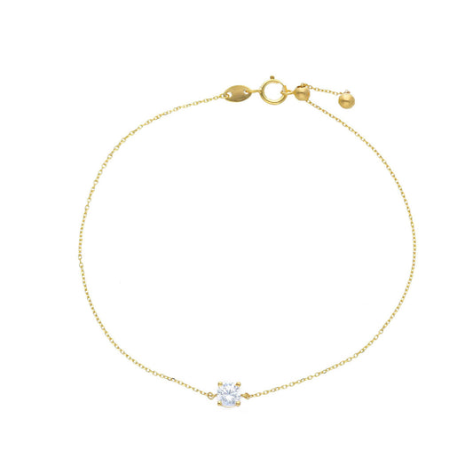Bracciale JOY Gioielli in oro giallo 9KT con zircone bianco 18,5 cm